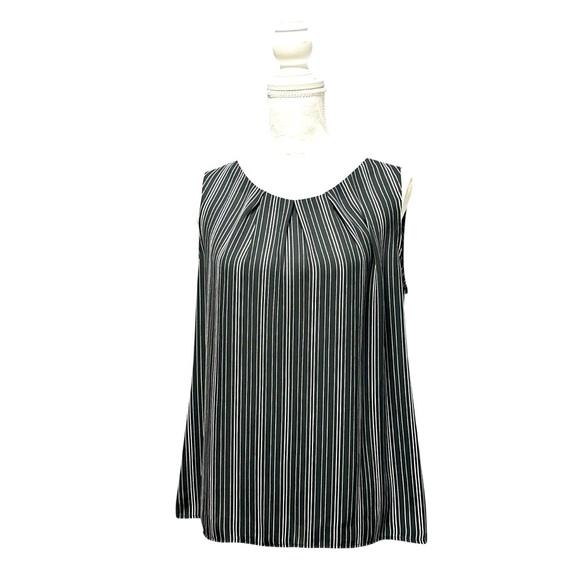 Loft Outlet Silky Black and White Striped Women's Blouse - Picture 1 of 7